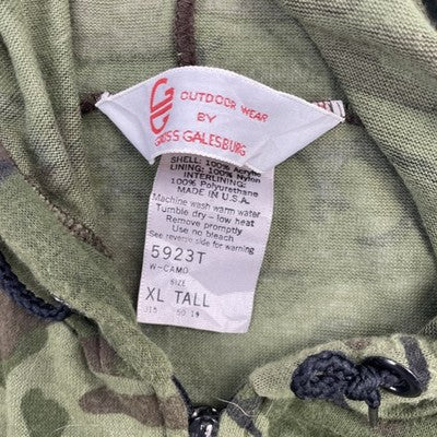 Vintage Gross Galeburg Full Zip Sweatshirt Hoodie Size XL Camo