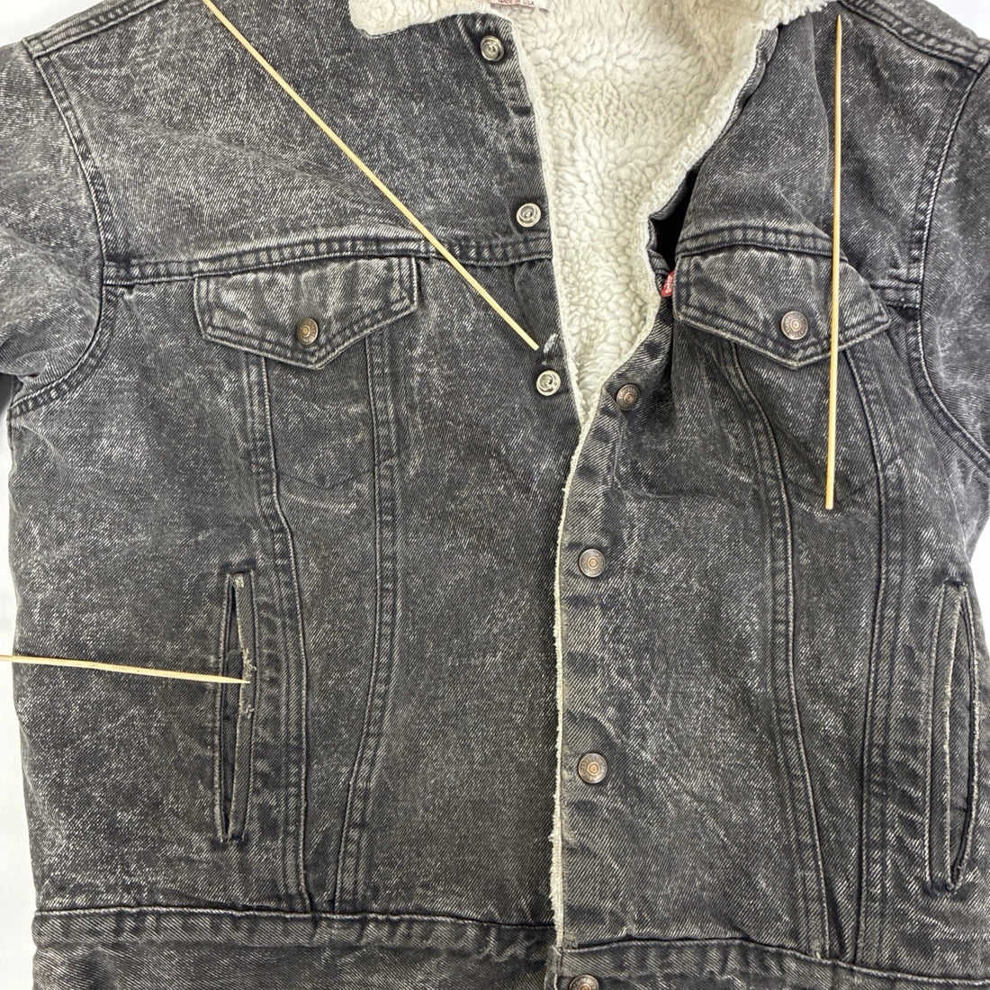 Vintage Levi's Sherpa Lined Denim Trucker Jacket Size Large