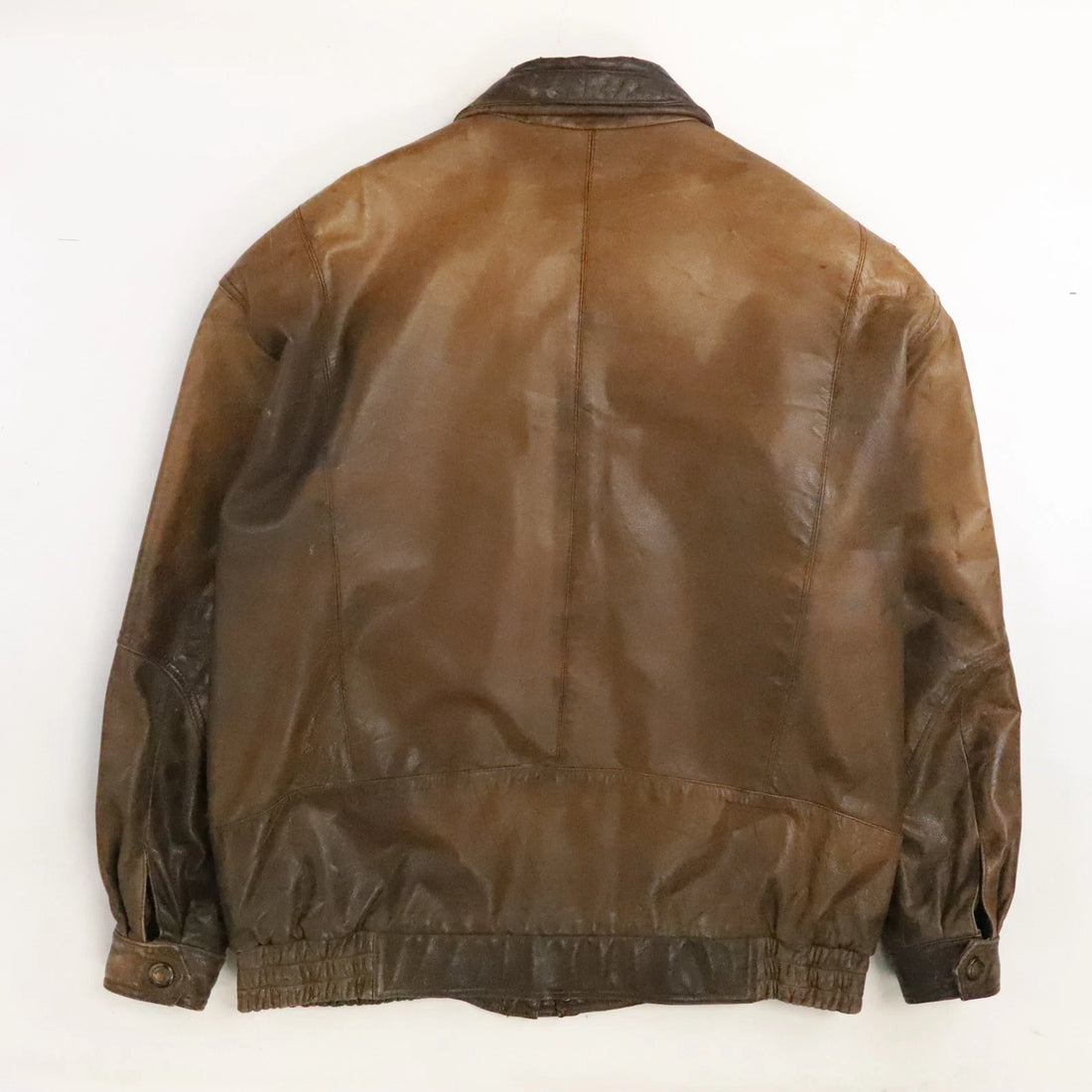 Vintage Highland Country Members Only Leather Bomber Jacket Size Medium Brown