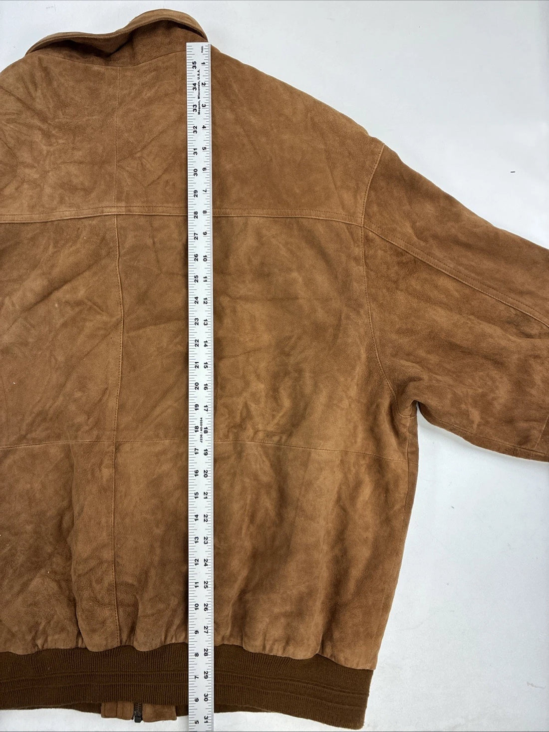Vintage Solsona Lamb Suede Bomber Jacket Size 2XL Barcelona Spain