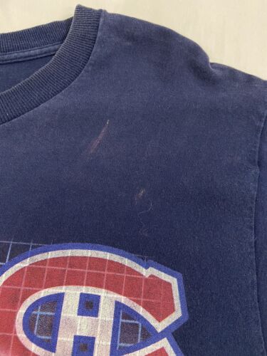 Vintage Montreal Canadiens Andy Moog T-Shirt Size Medium Goalie 90s NHL