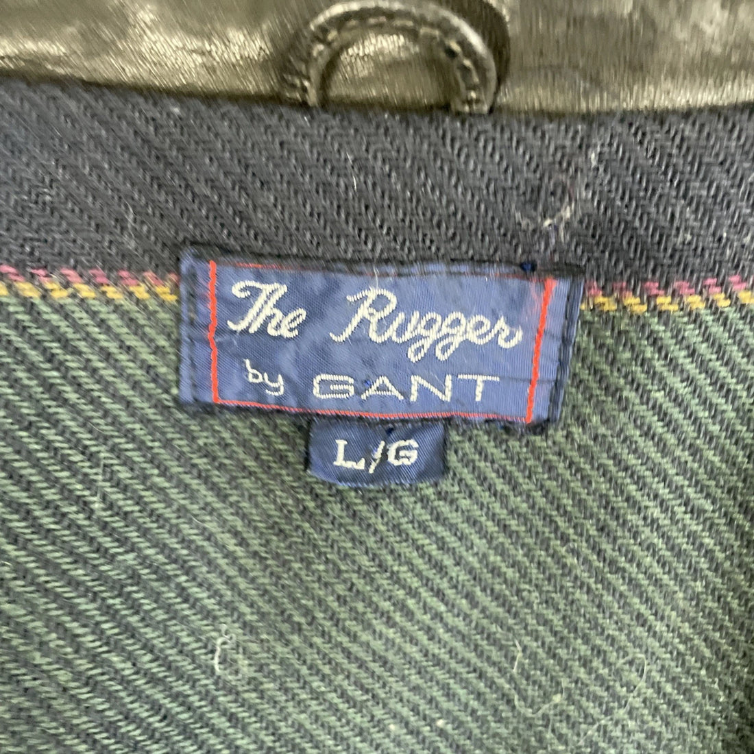 Vintage Gant The Rugger Leather Bomber Jacket Size Large Plaid Lined