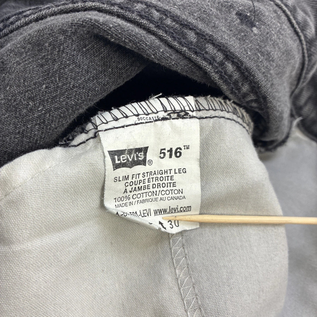 Vintage Levi's 516 Denim Jeans Pants Size 36 X 30 50516 0260 Black