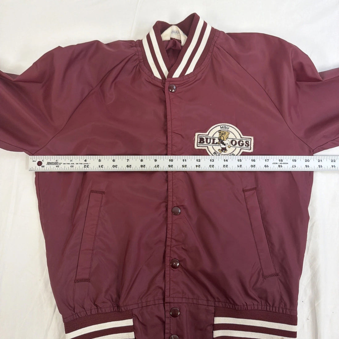 Vintage MSU Bulldogs Chalk Line Bomber Jacket Size Small NCAA