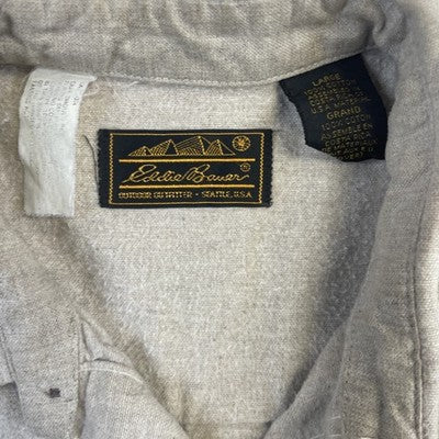 Vintage Eddie Bauer Button Up Shirt Size Large Beige
