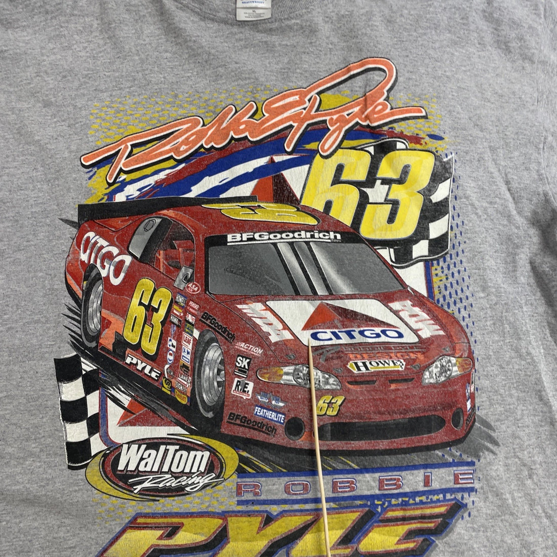 Vintage Robbie Pyle Racing T-Shirt Size XL Double Sided