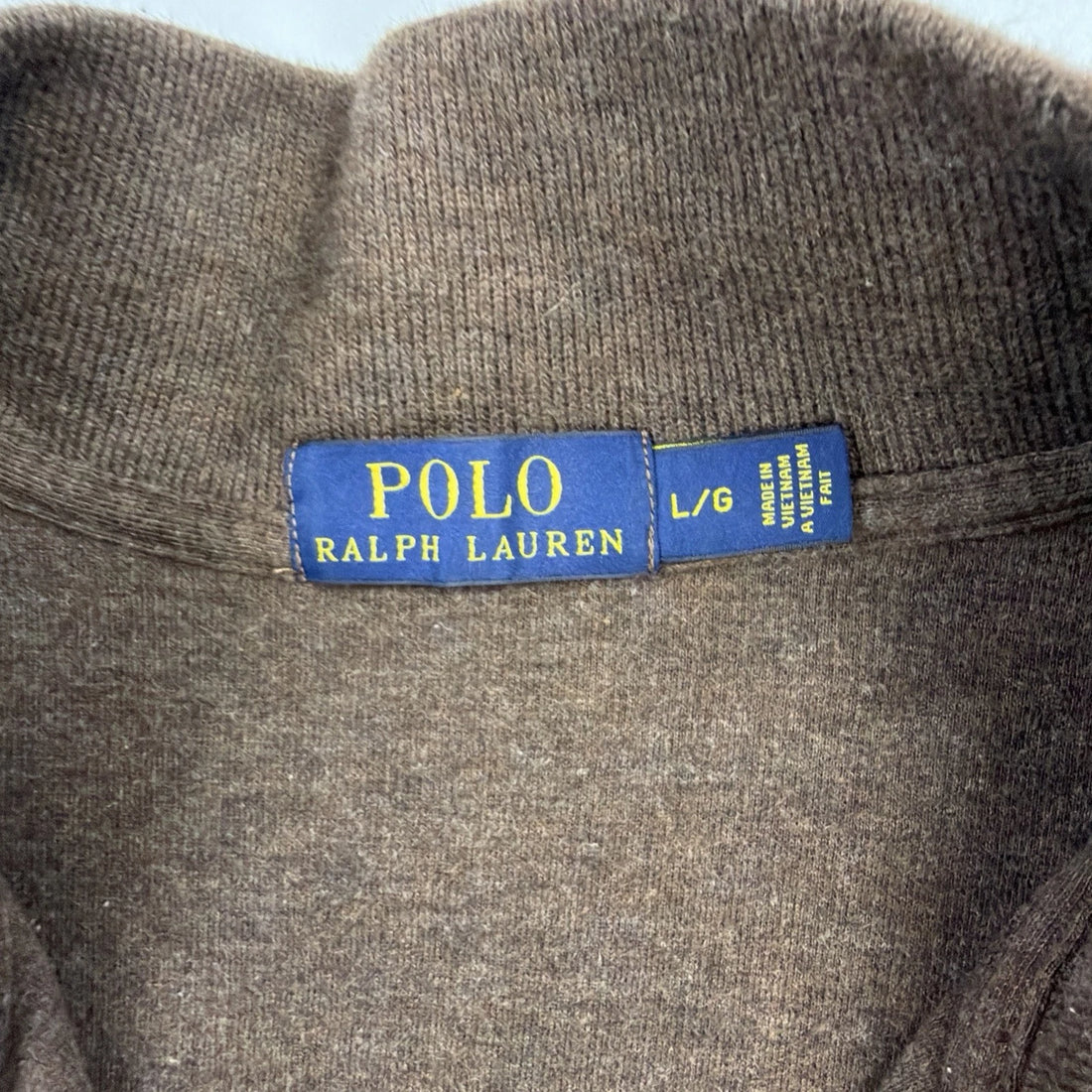 Polo Ralph Lauren 1/4 Zip Pullover Sweater Size Large Brown