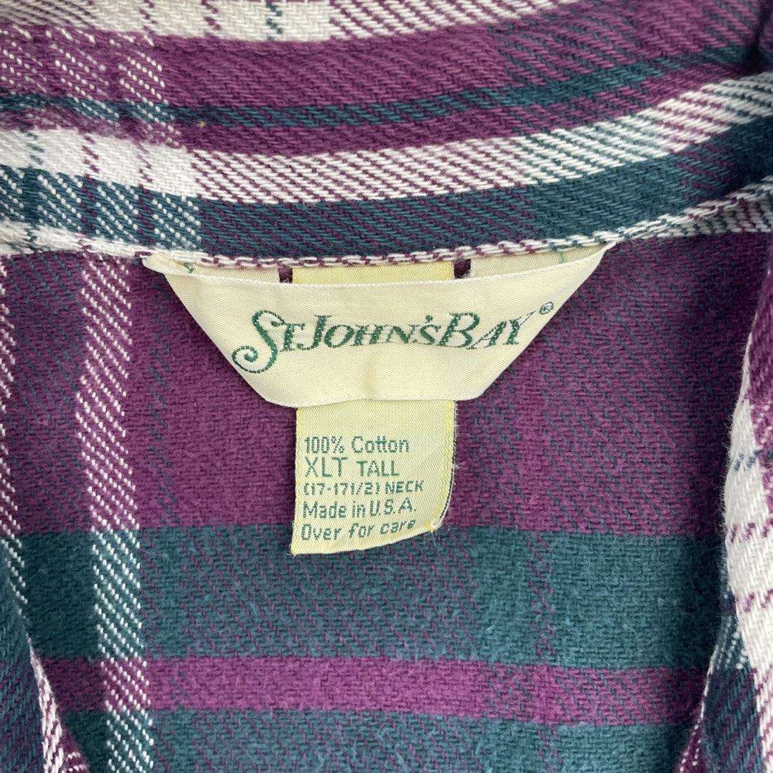 Vintage St. John's Bay Button Up Shirt Size XL Tall Plaid