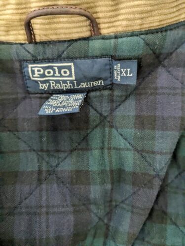 Vintage Polo Ralph Lauren Corduroy Coat Jacket Size XL Plaid Lined