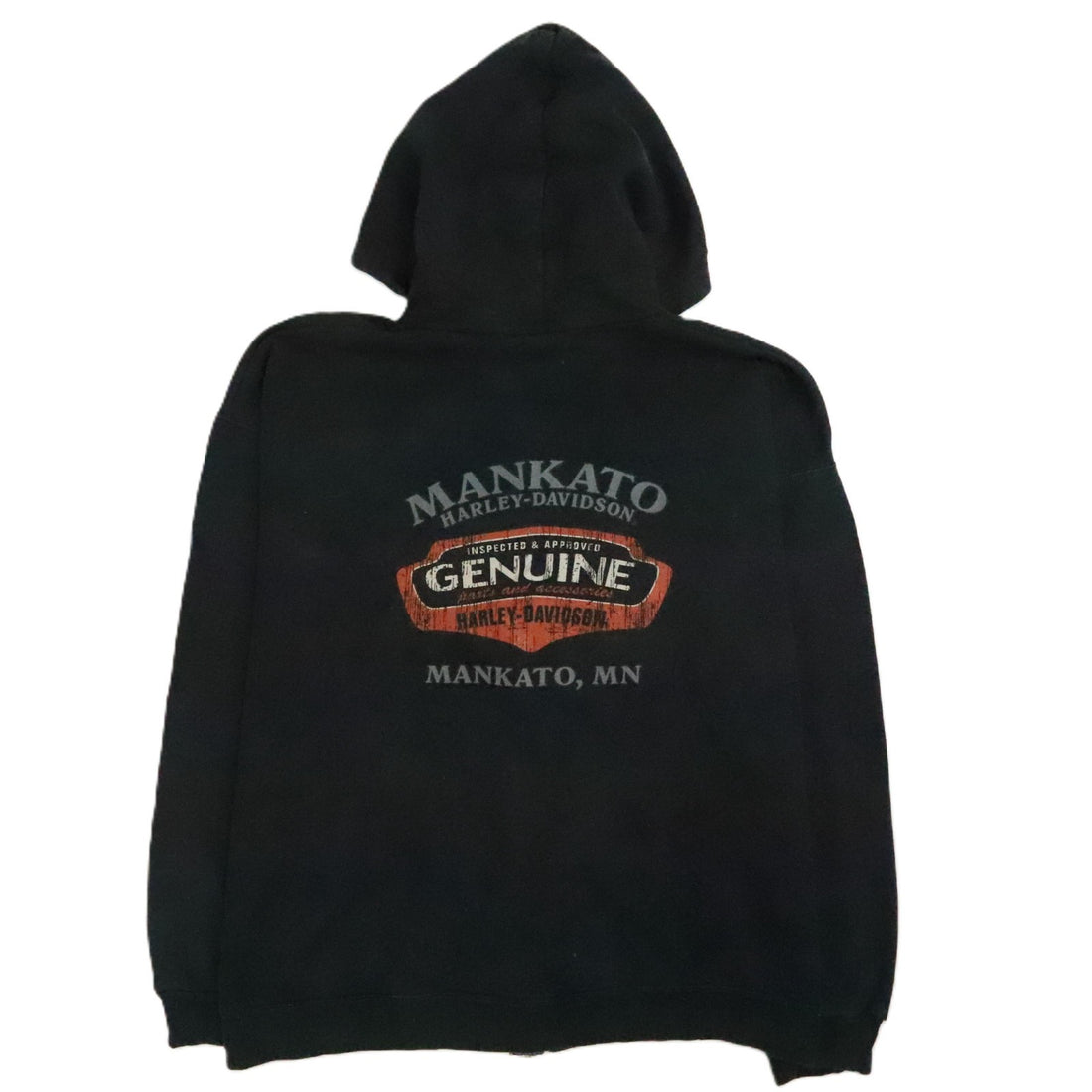Harley Davidson Motorcycles Full Zip Sweatshirt Hoodie Size Large Black