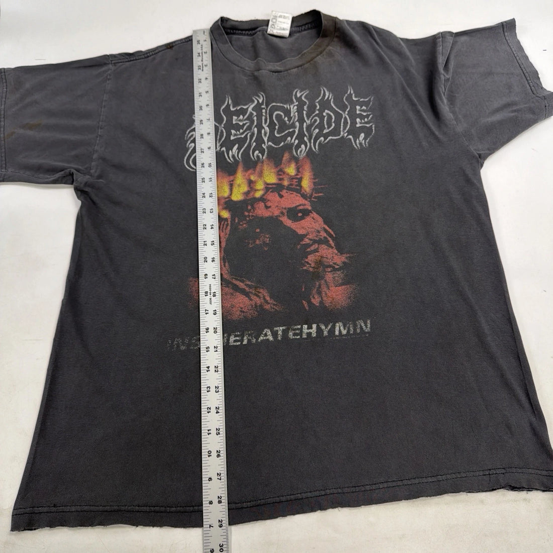 Vintage Deicide Insineratehymn T-Shirt Size XL Death Metal Blue Grape