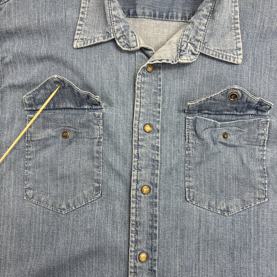 Wrangler Western Denim Pearl Snap Shirt Size XL