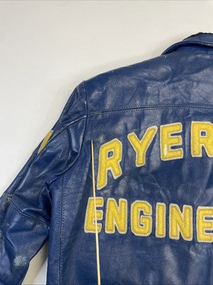 Vintage Ryerson Engineering Leather Varsity Jacket Size Medium