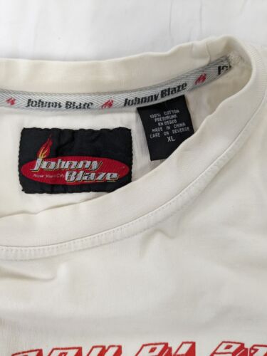 Vintage Johnny Blaze Industrial No 44 T-Shirt Size XL White