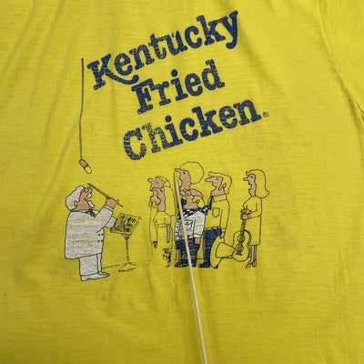 Vintage Kentucky Fried Chicken KFC T-Shirt Size Large 80s Yellow