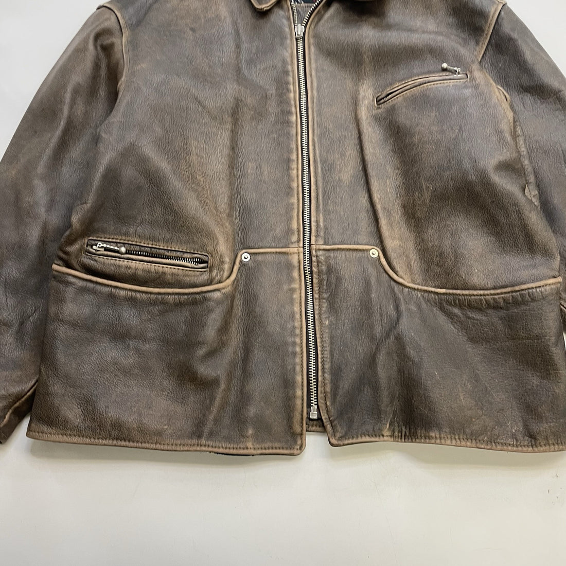 Vintage Winlit Leather Coat Jacket Size Large Brown