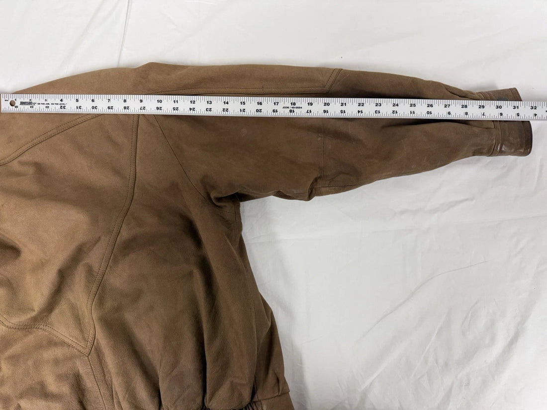 Leather Bomber Jacket Size Medium Brown