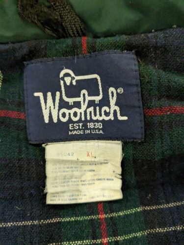 Vintage Woolrich Parka Coat Jacket Size XL Beige Plaid Lined