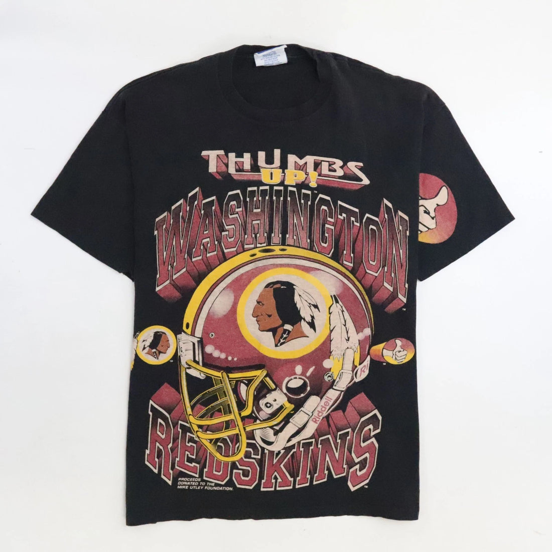 Vintage Washington Redskins Thumbs Up T-Shirt Size XL All Over Print 90s NFL