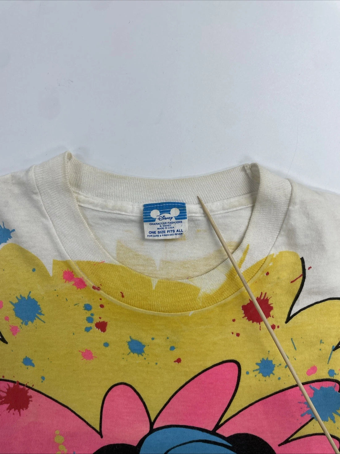 Vintage Mickey Mouse Paint Disney T-Shirt One Size Fits All Over Print