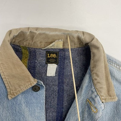 Vintage Lee Denim Trucker Jacket Size 44 Large Blanket Lined