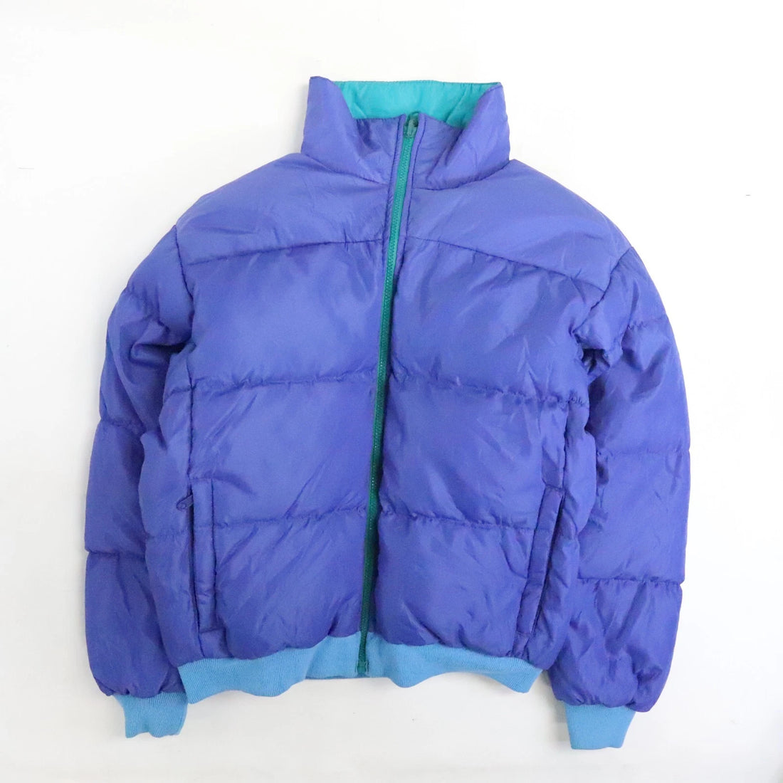 Vintage Columbia Puffer Bomber Jacket Womens Size XL Insulated Reversible