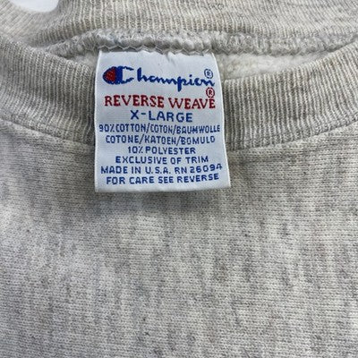 Vintage Champion Reverse Weave Crewneck Sweatshirt Size XL Gray 90s