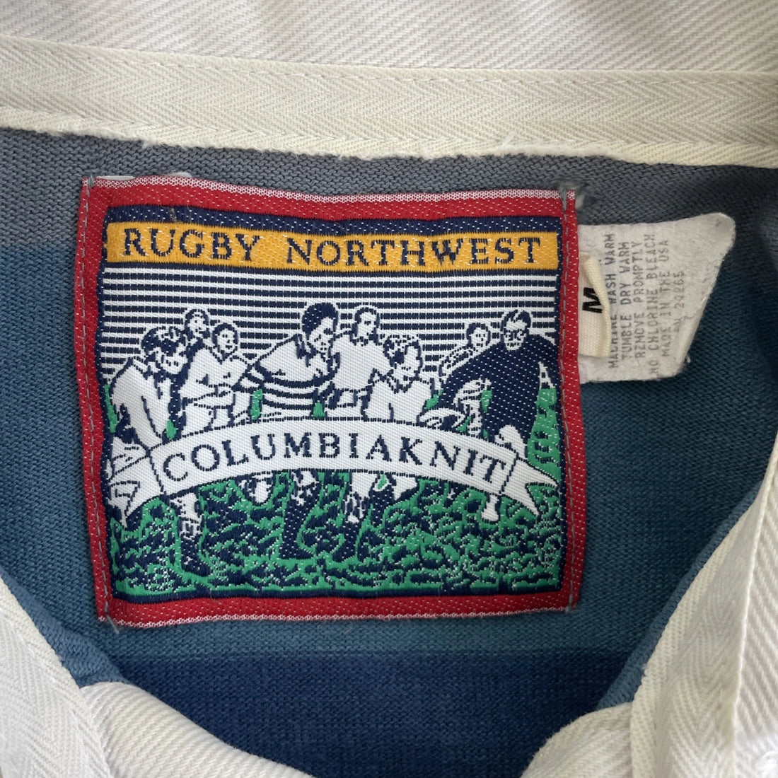 Vintage Columbia Knit Rugby Shirt Size Medium Striped