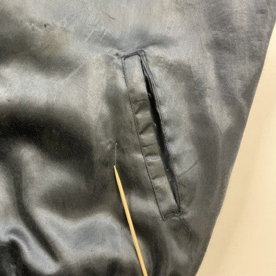 Vintage Players Satin Bomber Jacket Size Medium Blue