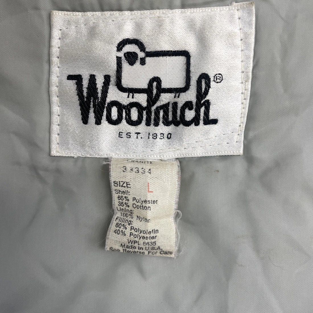Vintage Woolrich Parka Coat Jacket Size Large Gray