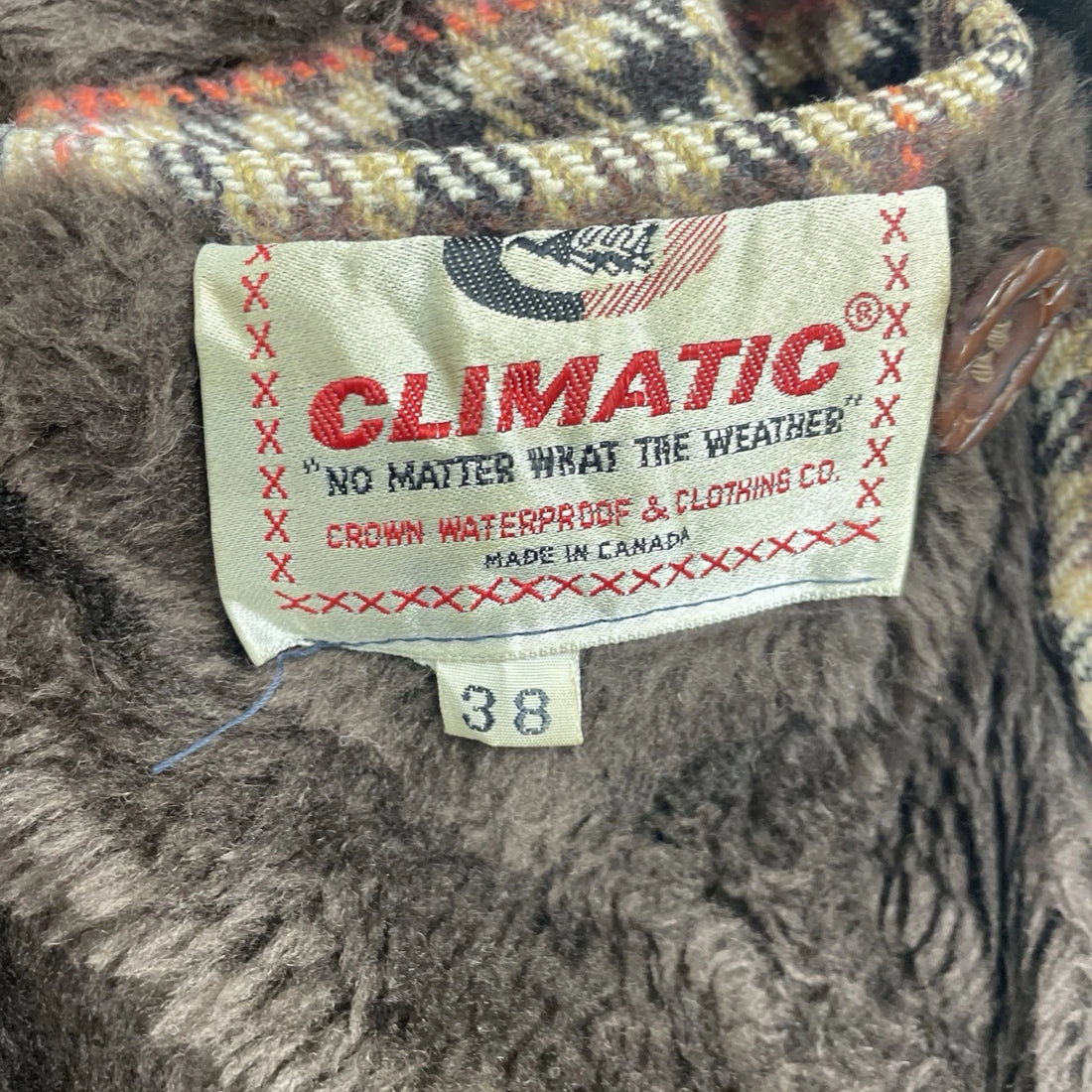 Vintage Climatic Fur Coat Jacket Womens Size 38 Brown