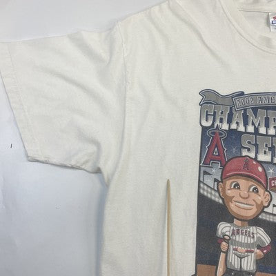 Vintage Anaheim Angels Minnesota Twins Bobblehead T-Shirt Size XL 2002 MLB