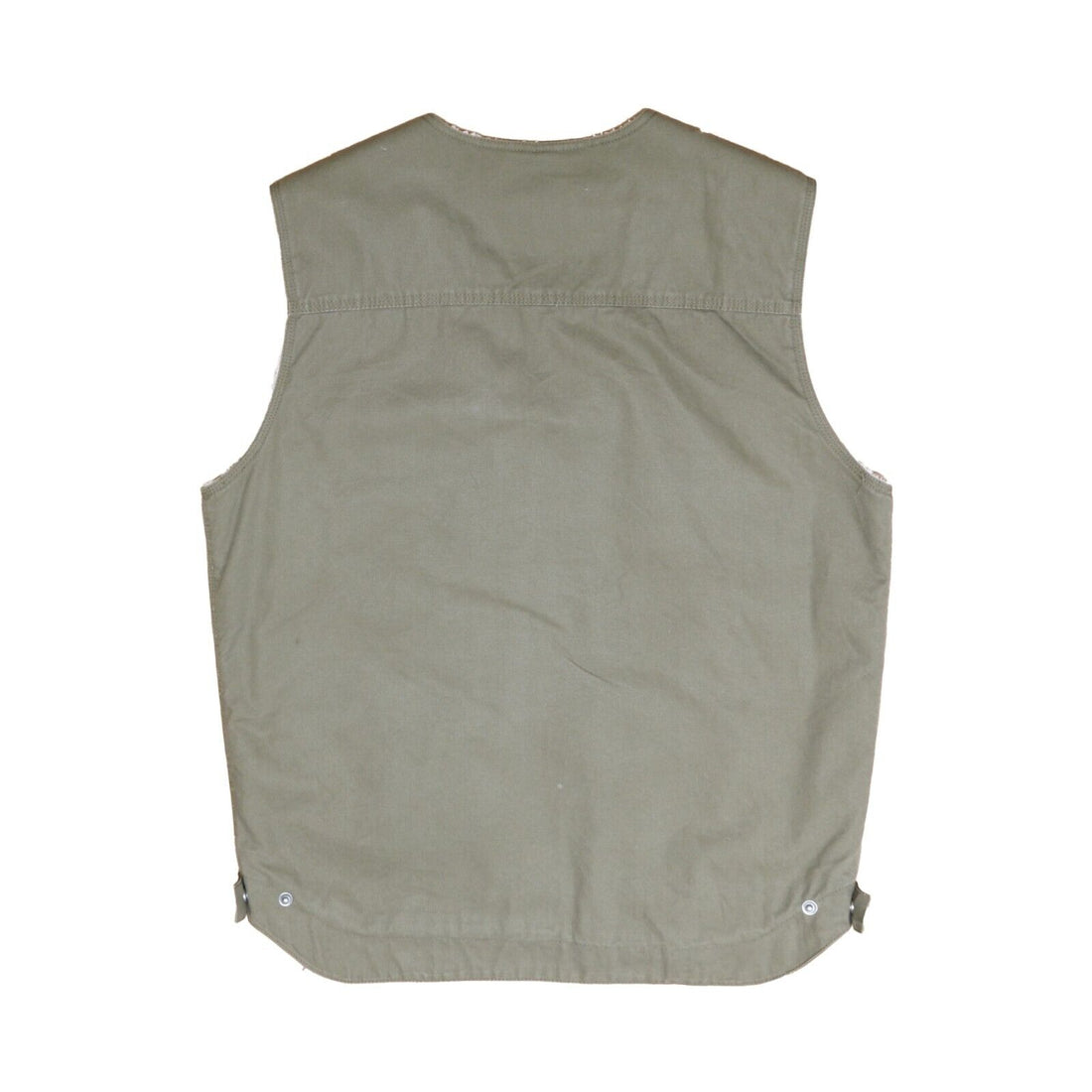 Vintage Cabelas Canvas Work Vest Size Large Green Sherpa Lined