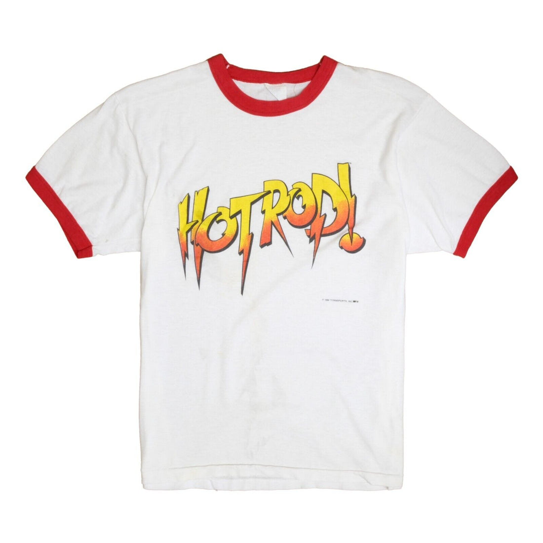 Vintage Hot Rod Rowdy Roddy Piper Wrestling Ringer T-Shirt XL WWF 1986 80s