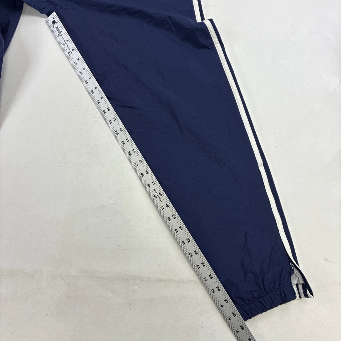 Adidas Nylon Track Pants Size Medium Blue Striped