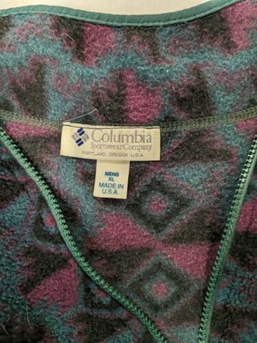 Vintage Colombia Half Zip Fleece Jacket Size XL Diamonds