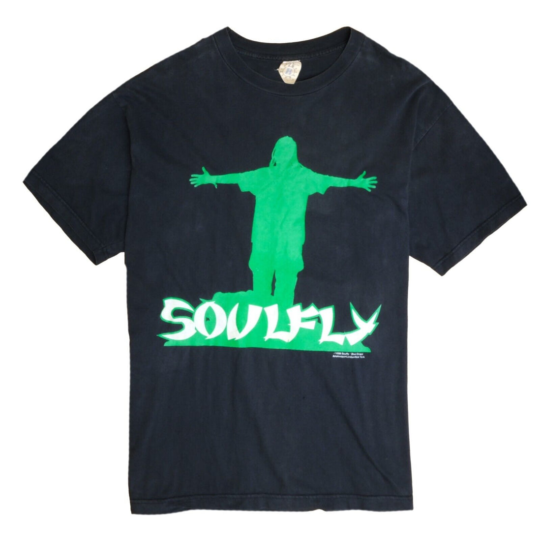 Vintage Soulfly T-Shirt Size Large Black Band Tee 1998 90s