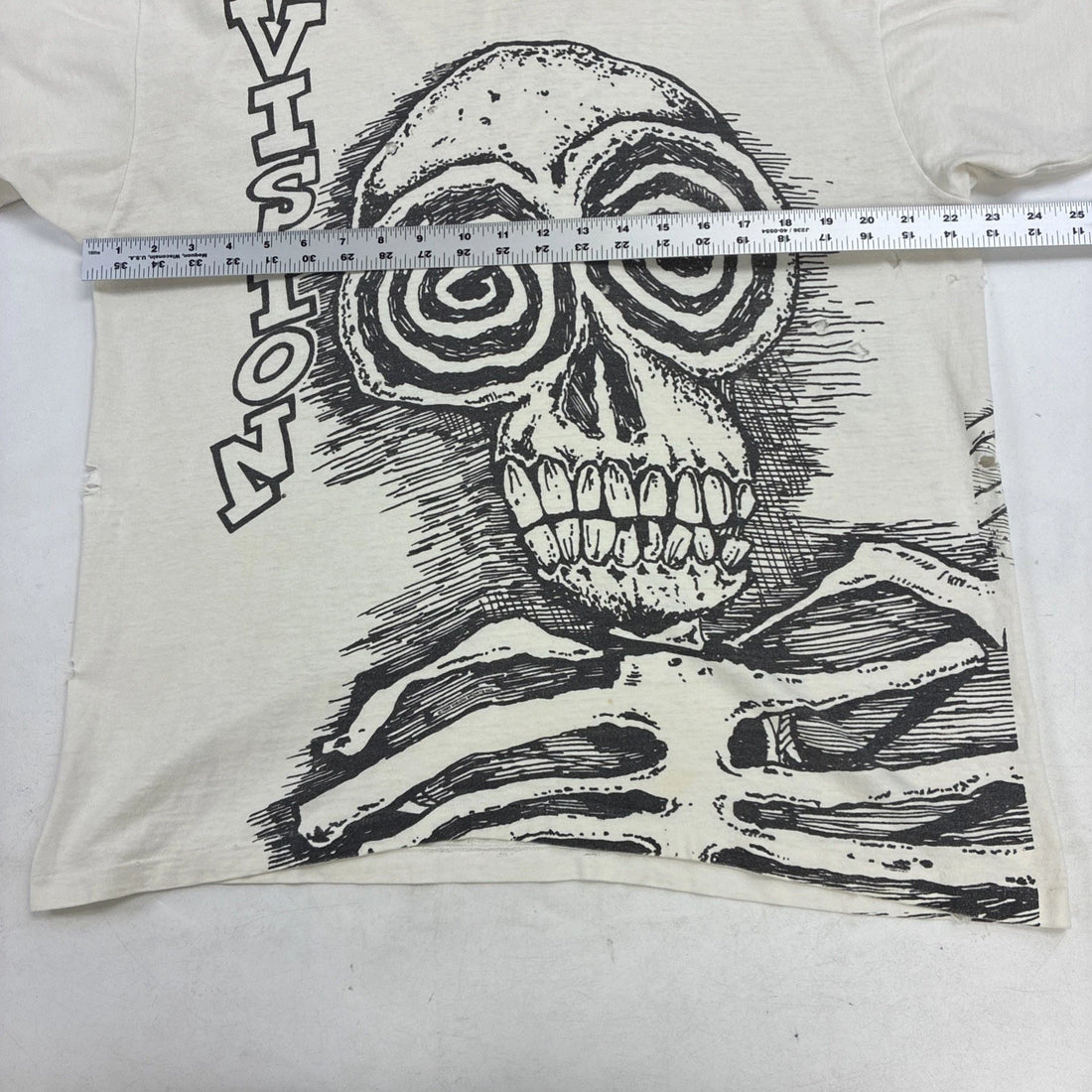 Vintage Vision Streetwear Skeleton T-Shirt Size XL Skate Tom Groholski 1988 80s