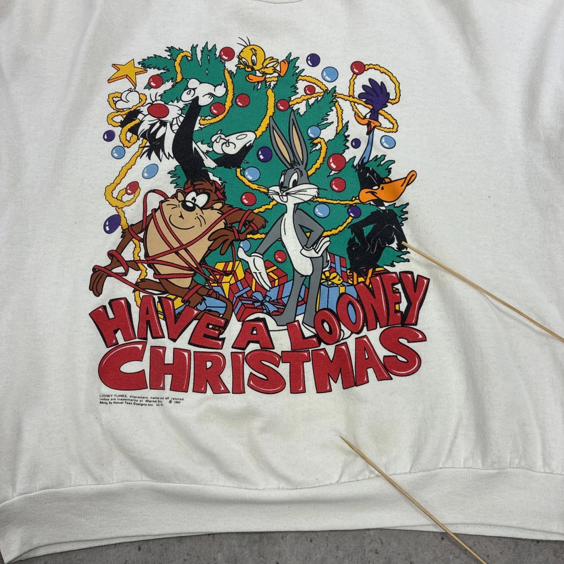 Vintage Looney Tunes Christmas Crewneck Sweatshirt Size XL
