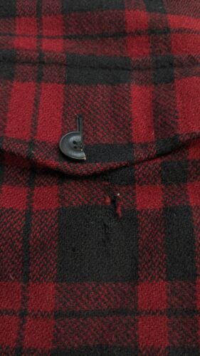 Vintage L.L. Bean Hunting Wool Parka Coat Jacket Size Medium Red Plaid