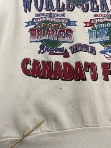 Vintage Toronto Blue Jays World Series Sweatshirt XL Double Sided 1992 90s MLB