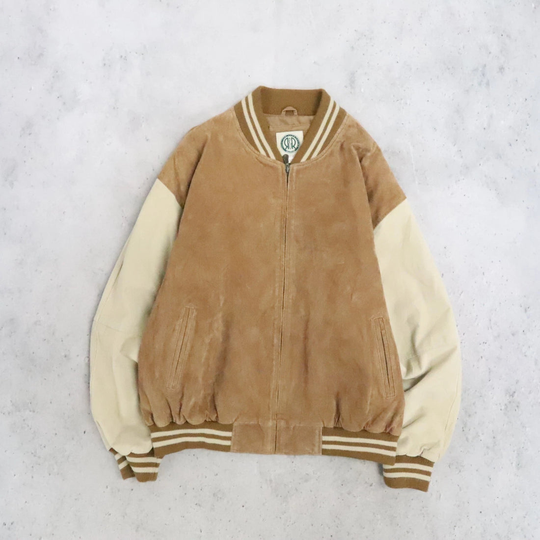 Vintage R&R Leather Suede Bomber Jacket Size XL