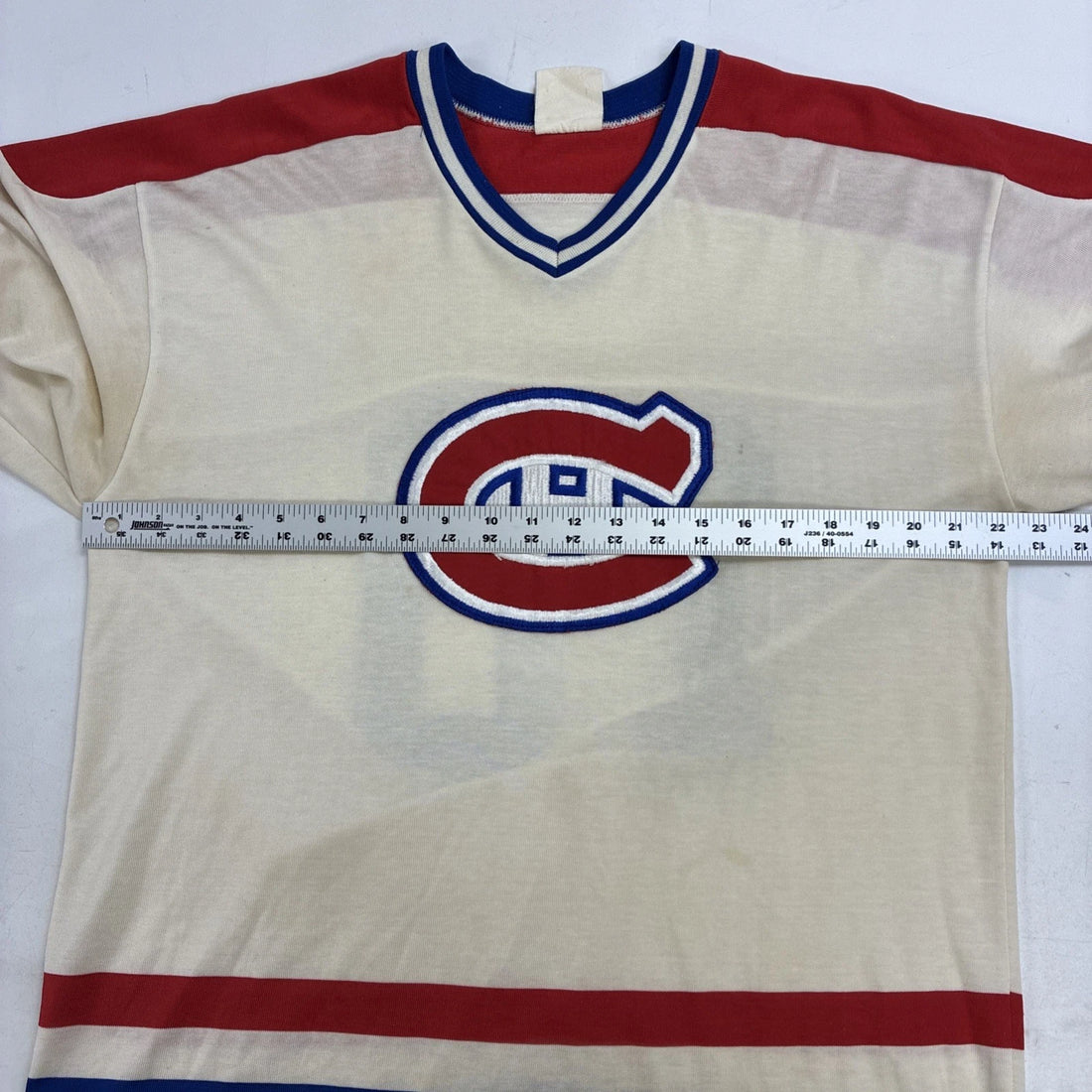 Vintage Montreal Canadiens Guy LaFleur Sandow Sporting Knit Jersey Large 80s NHL
