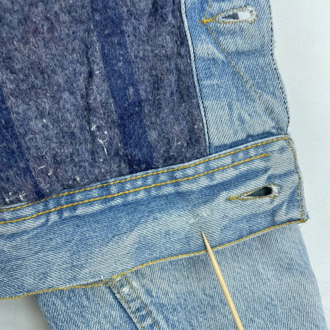 Vintage Lee Blanket Lined Denim Trucker Jacket Size 44 L