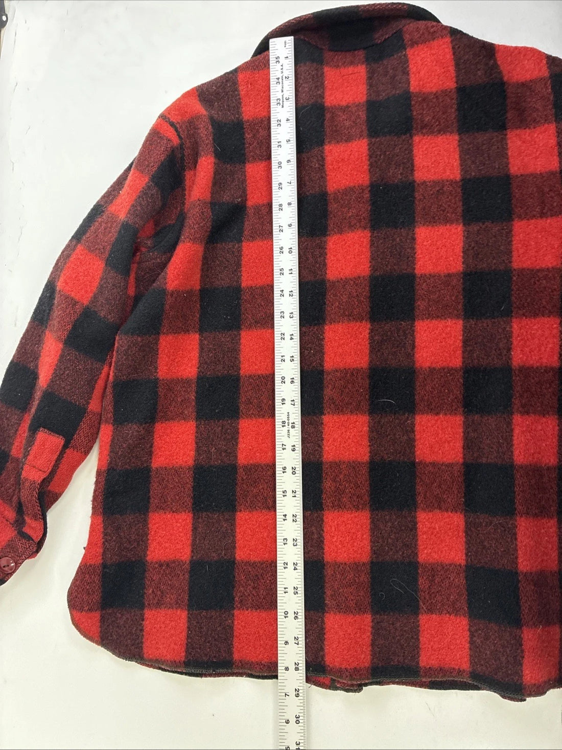 Vintage Woolrich Wool Buffalo Plaid Shirt Jacket Size 17 60s