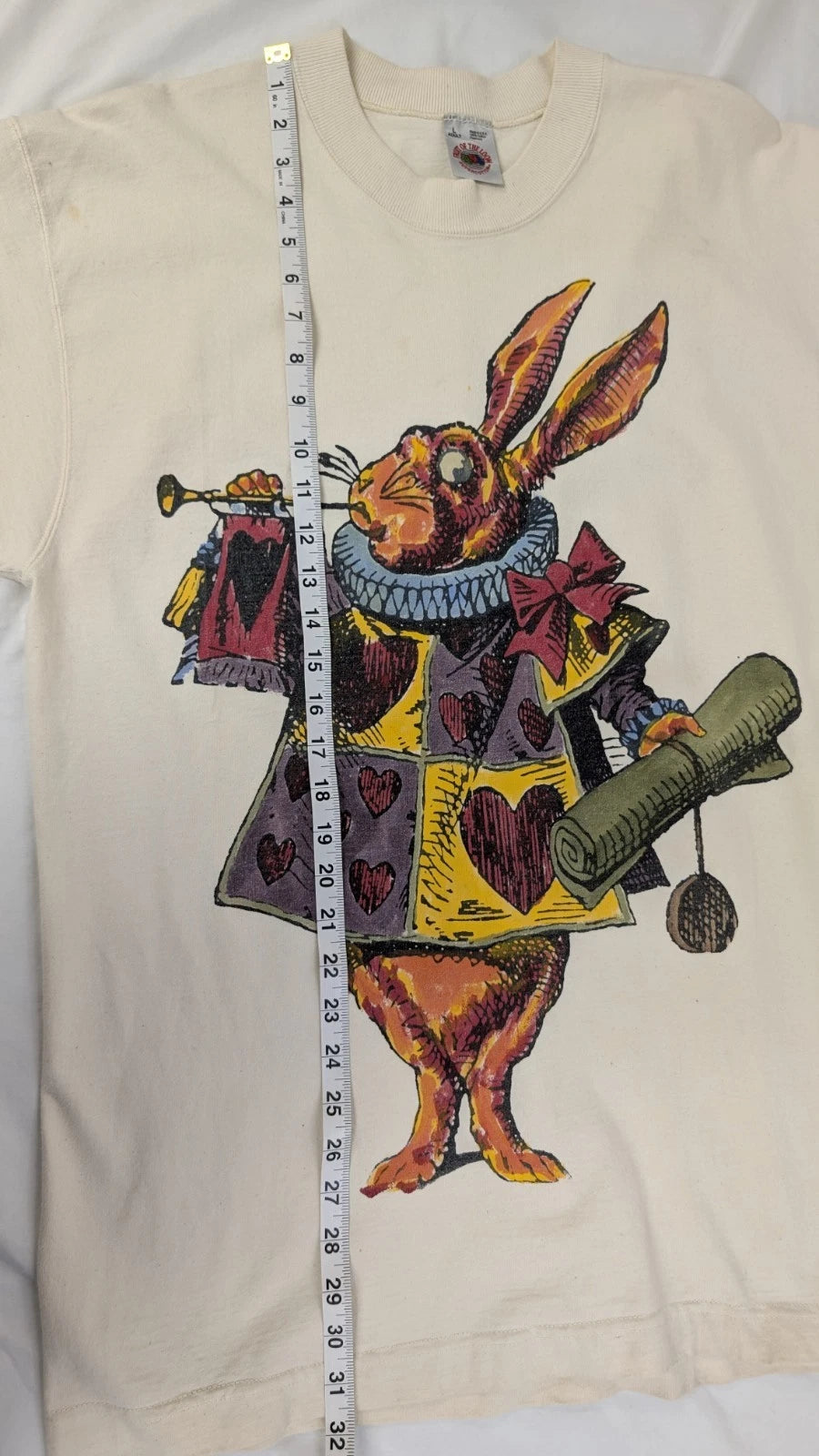 Vintage Alice In Wonderland White Rabbit T-Shirt Size Large