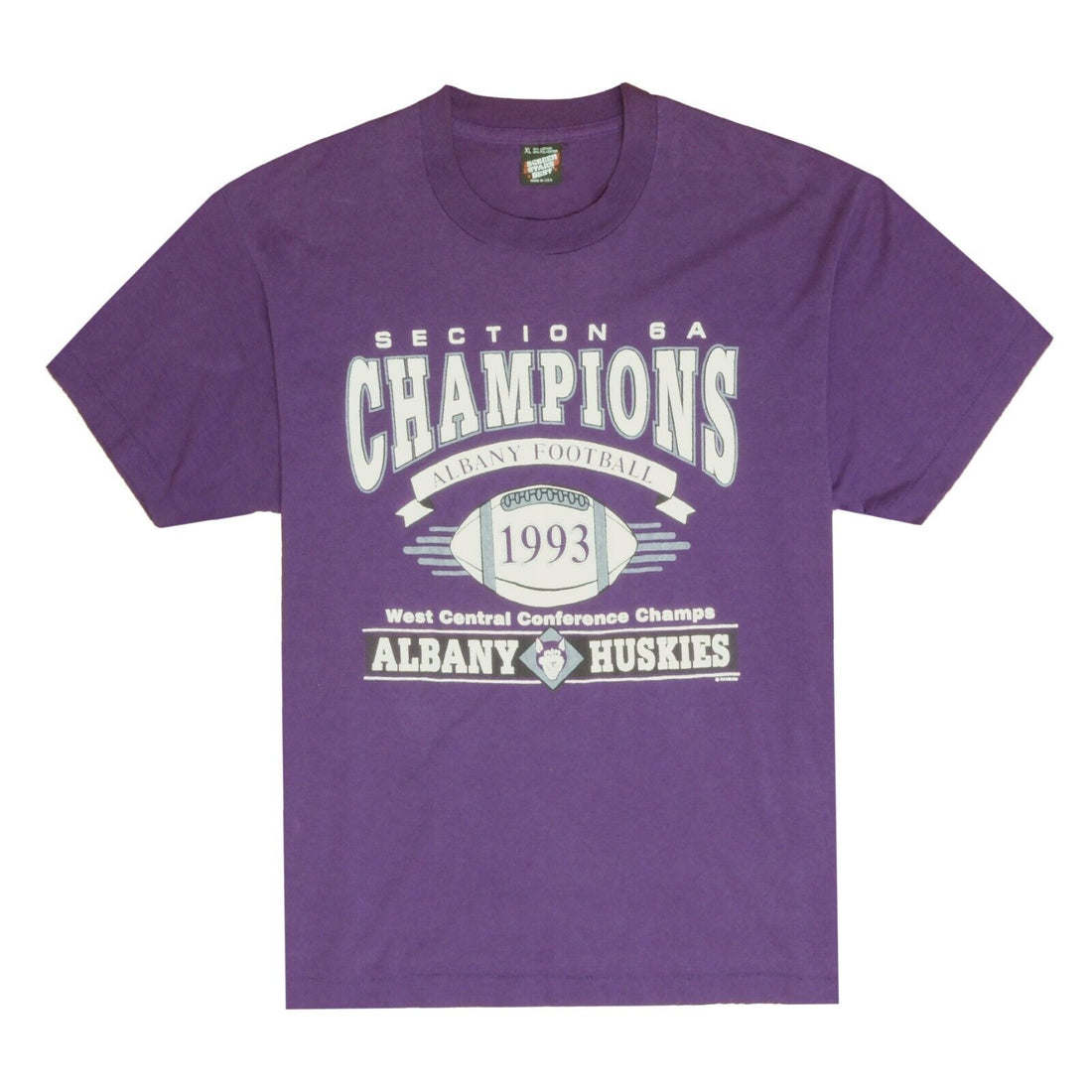 Vintage Albany Huskies 1993 Section 6A Champs T-Shirt Size XL 90s Football