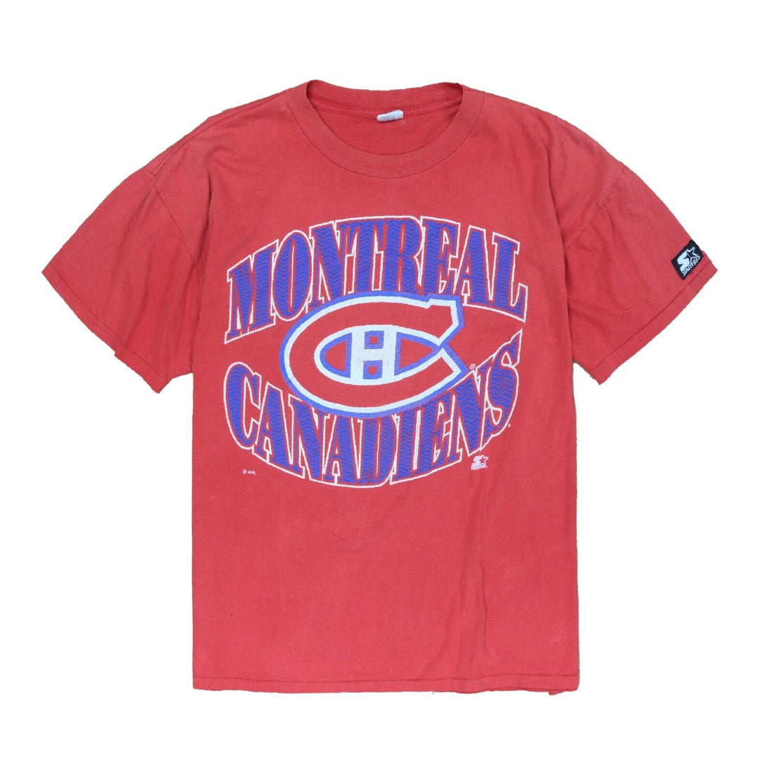 Vintage Montreal Canadiens Starter T-Shirt Size XL Red 90s NHL