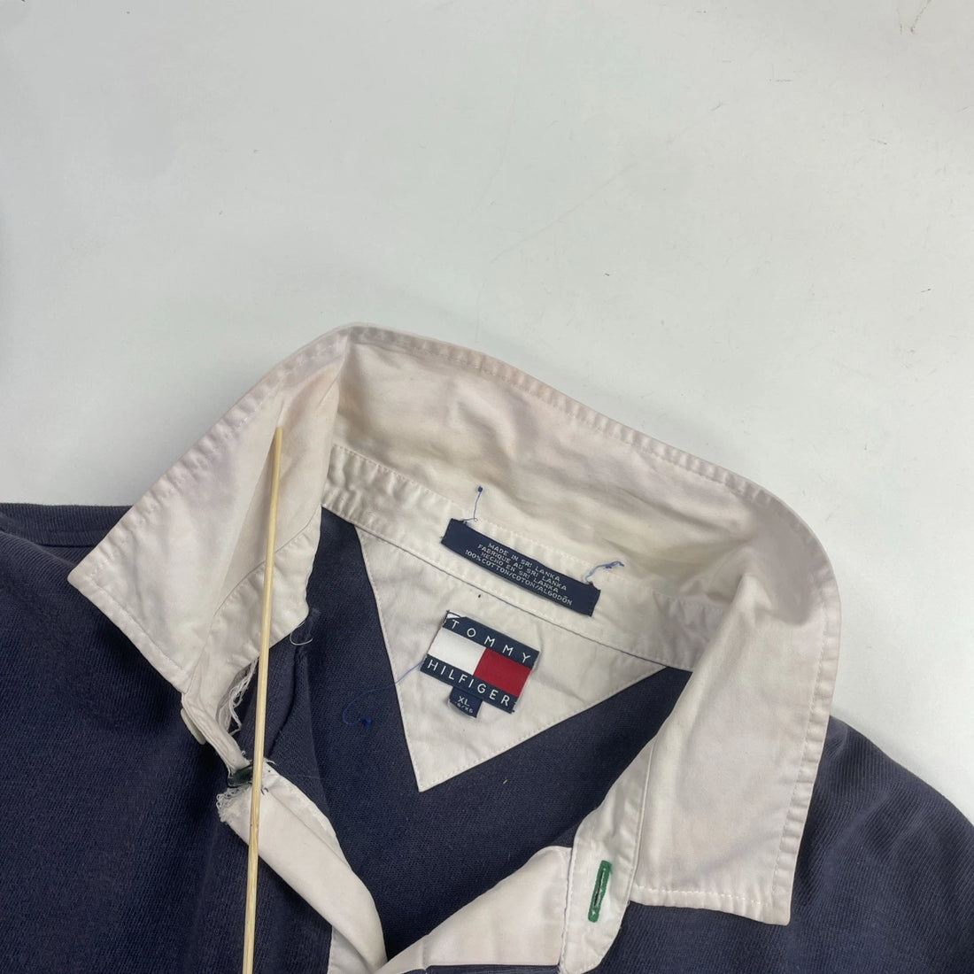 Vintage Tommy Hilfiger Rugby Shirt Size XL Blue