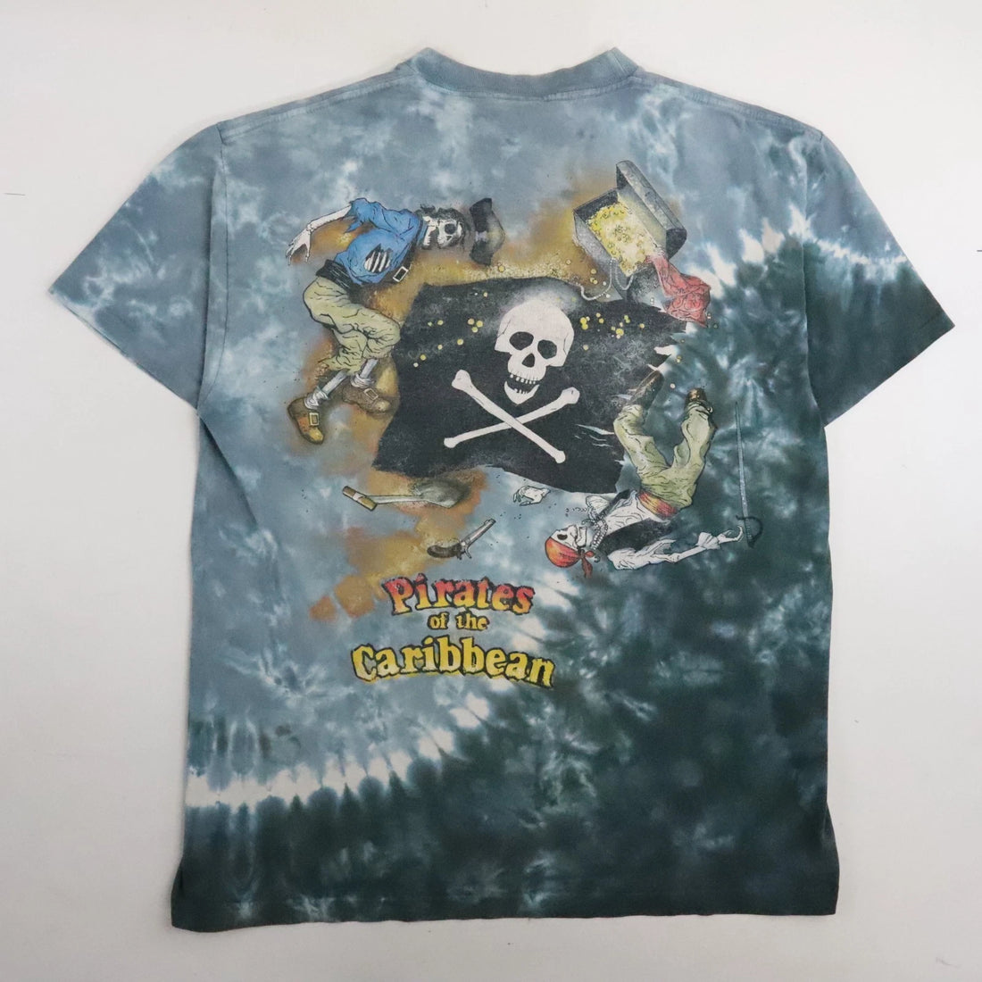 Vintage Pirates Of The Caribbean Disney Tie Dye T-Shirt Size Large 90s